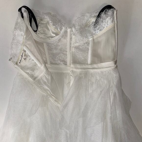 For Love & Lemons White Strapless High Low Maxi Dress Size Small - Picture 7 of 16
